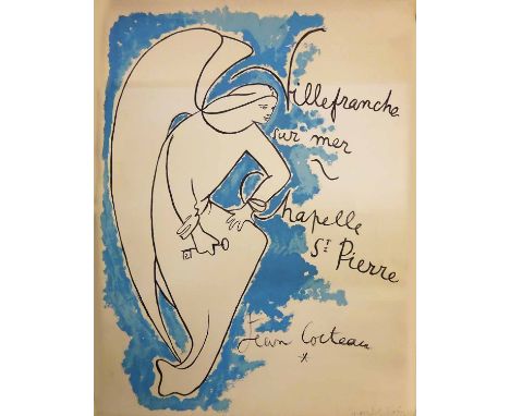 JEAN COCTEAU 'Villefrance-sur-Mer', lithograph, printed by Mourlot, Paris 75.5cm x 52.5cm, unframed.