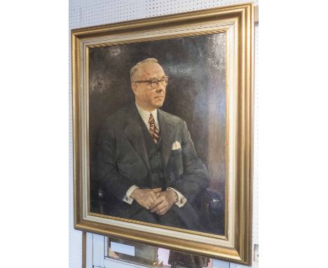 KLAUS CLAUSMEYER (German 1887-1968) 'Portrait of a man', oil on canvas, signed lower left, 97cm x 71cm, framed.