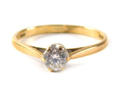 A 9ct gold cz dress ring, the central clustered round brilliant cut stone in a six claw setting, with pierced shanks, ring si