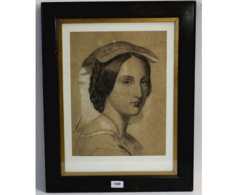 A 19th century pastel portrait of a woman, 38 x 29cm 