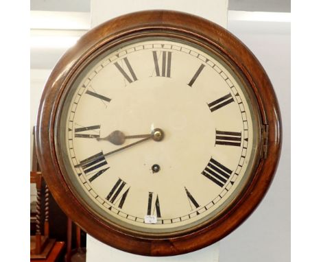 A 19th century mahogany dial clock with movement by W &amp; H with recent service receipt, 10 inch dial 