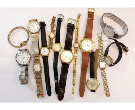 A group of wrist watches including Rotary ladies watch and Pulsar wrist watch 