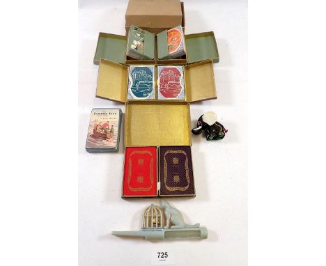 Three vintage twin pack playing card sets including Steelux Zedbed example (one sealed) and a sealed Shell BP example togethe