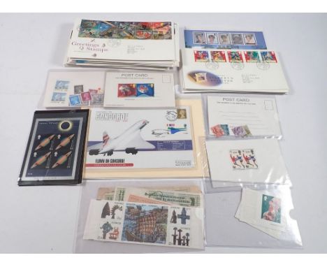 GB: tin of 40+ purposed first day covers from 1990s plus limited edition Mercury Concorde cover 2003 plus small amount of dec