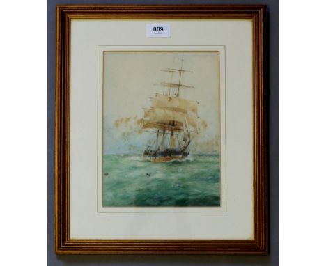 W M Birchall - watercolour marine scene 'Sail and Steam' 1922, 25 x 19cm 