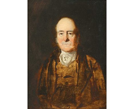 CIRCLE OF SIR DAVID WILKIE (1785-1841) PORTRAIT SKETCH OF A GENTLEMAN Oil on panel 19.5cm x 14.5cm