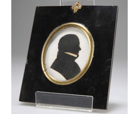19TH CENTURY BRITISH SCHOOL PORTRAIT SILHOUETTE OF SIR HENRY WILLOUGHBY ESQ M.P Silhouette 7cm x 5.5cm