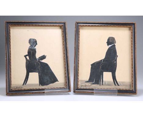SAMUEL METFORD (1810-1896) PORTRAIT SILHOUETTES OF THE REVD JOSEPH BAYNES AND HIS WIFE ANA Signed with labels verso with sitt