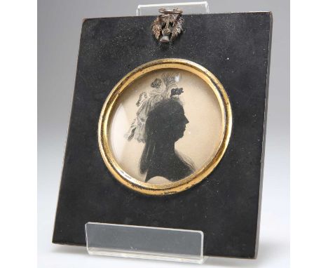 JOHN MIERS (1758-1821) SILHOUETTE PORTRAIT OF A LADY Silhouette 7cm x 7cm