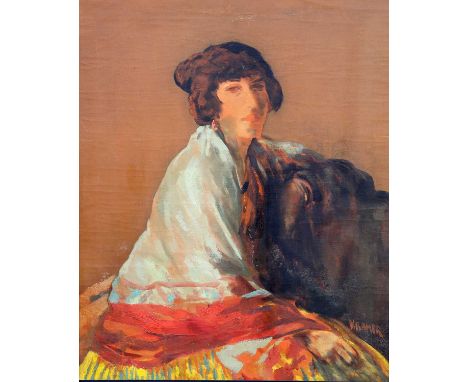 JACOB KRAMER (1892-1962) PORTRAIT OF A LADY RECLINING ‡ SignedOil on canvas 74cm x 60cmPurchased at Phillips, Leeds in the 19