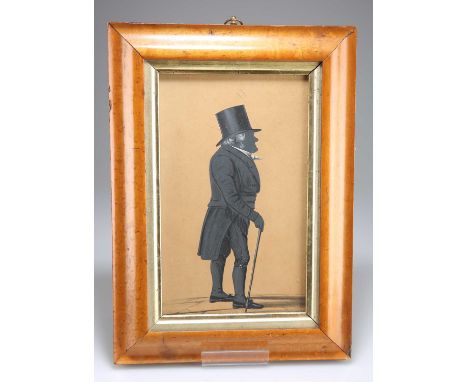 19TH CENTURY ENGLISH SCHOOL SILHOUETTE PORTRAIT OF GEORGE CRESSEY, SHERIFF OF YORK 1813 Gouache heightened with white25cm x 1