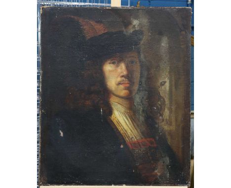 AFTER PIETER HERMANSZ VERELST (DUTCH C 1618-1688) PORTRAIT OF A YOUNG MAN, POSSIBLY A SELF PORTRAIT Oil on canvas, relined, u