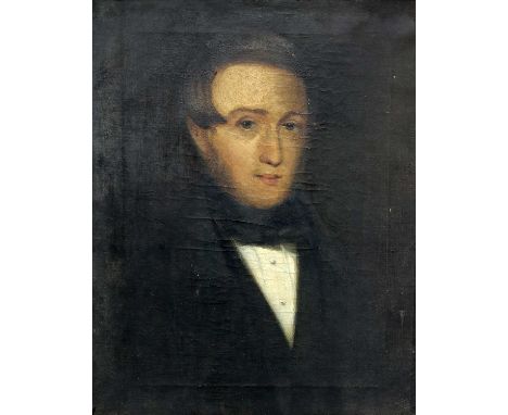 19TH CENTURY ENGLISH SCHOOL PORTRAIT OF A GENTLEMAN Oil on canvas 37cm x 30cm