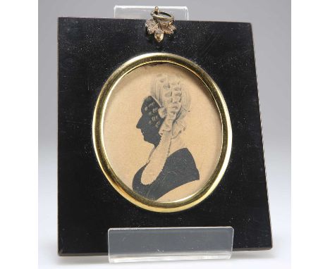 19TH CENTURY BRITISH SCHOOL PORTRAIT SILHOUETTE OF A LADY (CHRISTIAN MORRISON?) Silhouette, inscribed versoOval8.5cm x 7cm