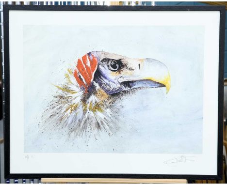 J POOLE (CONTEMPORARY) VULTURE ‡ Signed Artists Proof number 2Coloured lithograph59cm x 75cm
