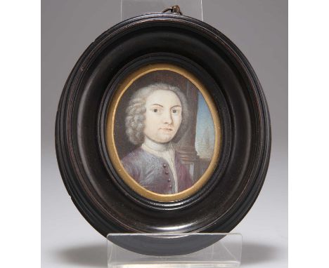 18TH CENTURY BRITISH SCHOOL PORTRAIT MINIATURE OF MAJOR RICHARD STEVENSON, DEPUTY GOVERNER OF THE ISLE OF MAN Inscribed on ve