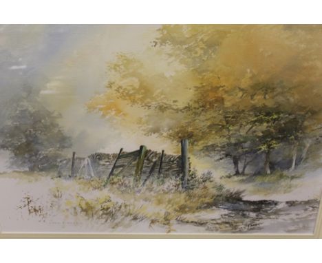 A PAIR OF FRAMED AND GLAZED JOHN R HARRIS RURAL WATERCOLOURS