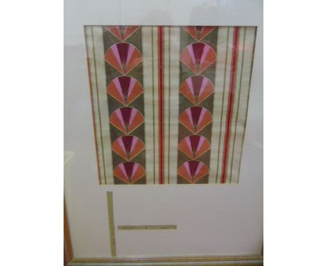 Vintage framed painted wallpaper sample