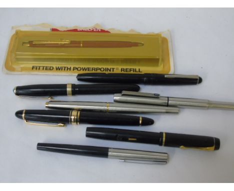 Vintage ball point pens and fountain pens (some with gold nib)