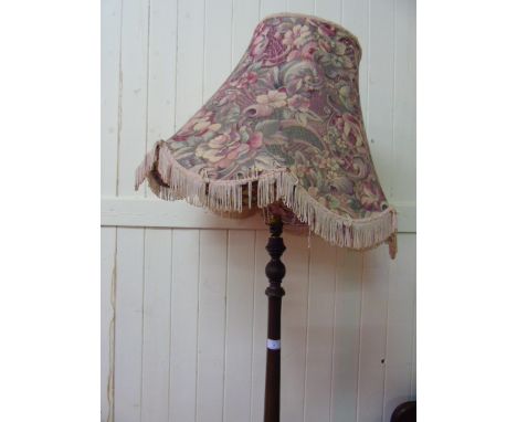 Mahogany standard lamp with shade