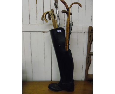 Right Cavalry officers boot stick stand and qyt of sticks