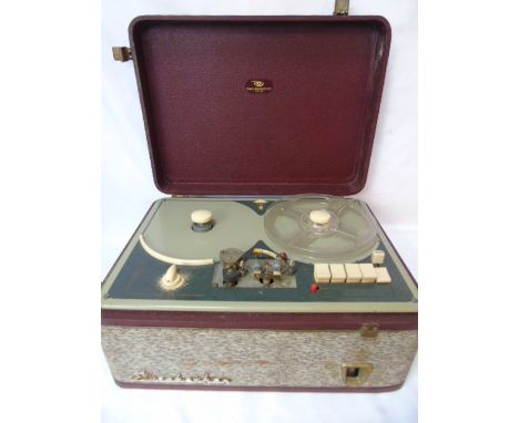 Elizabethan princess tape recorder with instructions and a quantity of recordings to include Nat King Cole and Shirley Bassey
