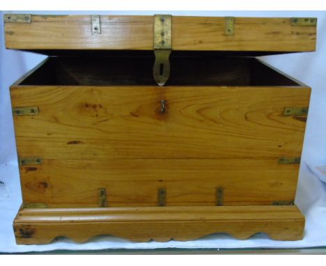 Teak brass bound trunk