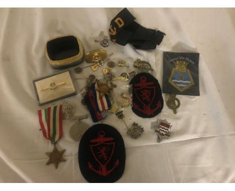 Military medals, badges and stick pins to include Germans