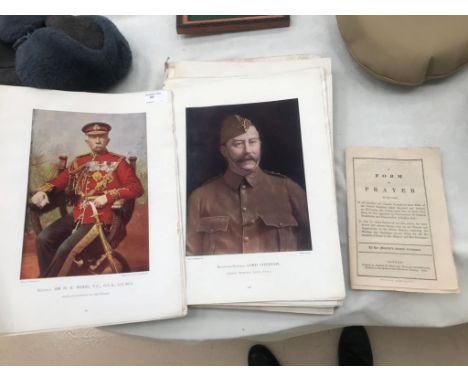 Crimean "Form of Prayer " leaflet, along with London Illustrated magazines and Prints of Victorian Era Generals Etc.