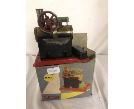 A boxed Mamod M2 stationary steam engine