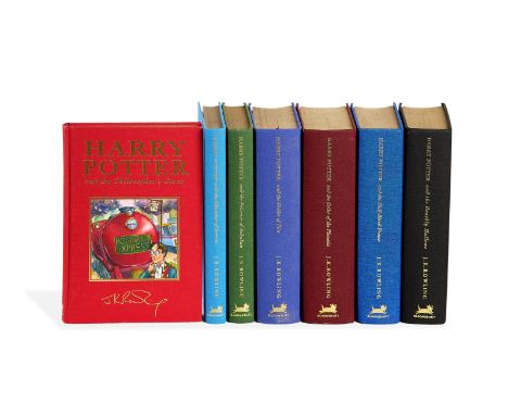 J. K. Rowling, The Harry Potter Series, Deluxe Editions of the full set [UK, 1999-2007] a set of all seven volumes, original 