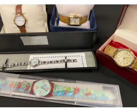 Watches - a Rotary Sapphire Gentleman's wristwatch, others Lady's, Swatch , Woodford 925 silver cased cocktail watch etc (5)
