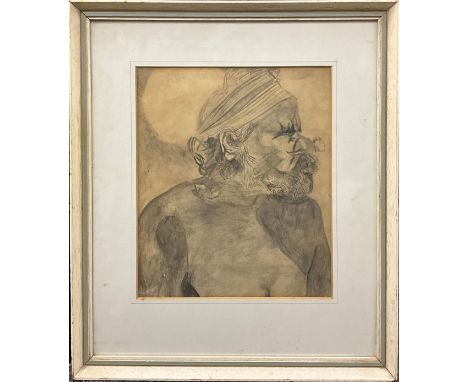 Australian school, Aboriginal, pencil sketch, 29.5cm x 30cm.