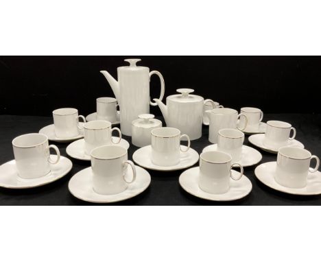 Thomas Germany white and gilt tea and coffee service for six.