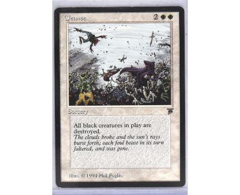 Magic The Gathering TCG. Cleanse. Legends Expansion MTG card. Provenance: from the collection of a former player who started 