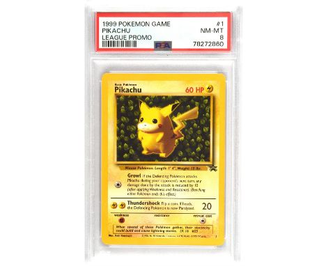 Pokemon TCG. Pikachu Number 1 Black Star Promo Pokemon League Non-Holo PSA 8.This item is from the collection of the former M