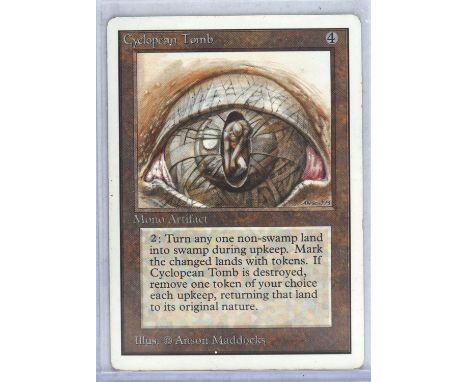 Magic The Gathering TCG. Cyclopean Tomb. Unlimited Edition. Cyclopean Tomb Unlimited Black Knight MTG card. Provenance: from 