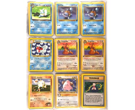 Pokemon TCG. Lot of approximately 40-45 non holographic vintage Pokemon cards from mixed Wizards of the Coast sets and some b