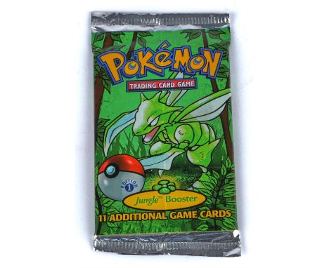 Pokemon TCG. Pokemon 1st edition Jungle Booster Pack - Sealed (20.8g). Scyther Artwork, contains 11 cards from the Jungle exp