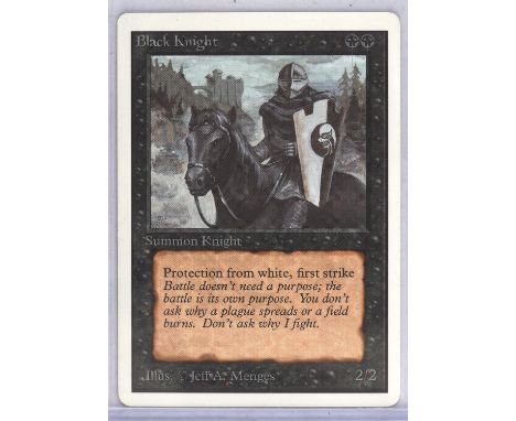 Magic The Gathering TCG. x 2 Black Knight. Unlimited Edition. Two Unlimited Black Knight MTG cards (2) Provenance: from the c