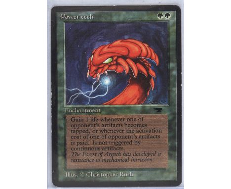 Magic The Gathering TCG. x 2 Antiquities Expansion cards. Powerleech and Haunting Wind (2).  Provenance: from the collection 