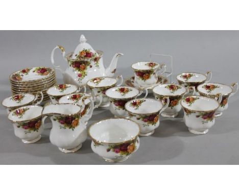 A Royal Albert Old Country Roses bone china part tea service.