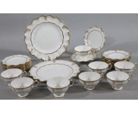 A Royal Crown Derby Lombardy pattern part tea service, to include eight cups, eight saucers, eight sandwich plates and two di