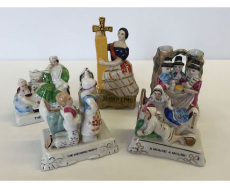 5 ceramic fairings to include Jenny Lind figure.