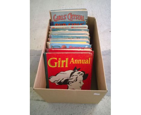 A box of vintage girls annuals c1950s to include Girl annuals #2 & #5.