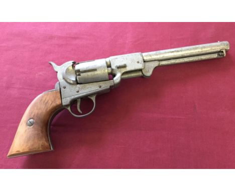 Vintage metal toy Cowboy gun, wooden handled, marked BKA98.