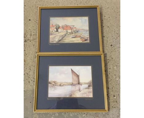 A pair of framed & glazed Jason Partner prints of Norfolk scenes. Visible print size approx 20cm x 14cm.