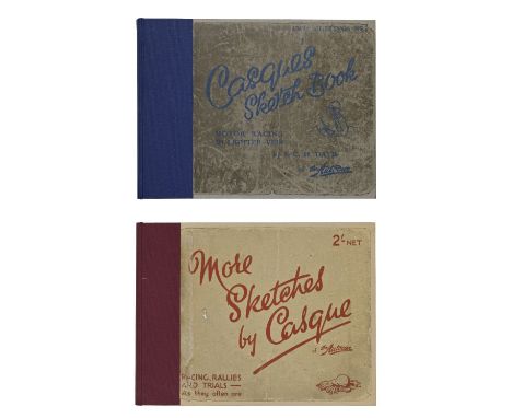 Two Casque's motoring 'Sketch Books' used as autograph books by Paul Calvert, scrutineer at Brooklands, Goodwood, and Silvers