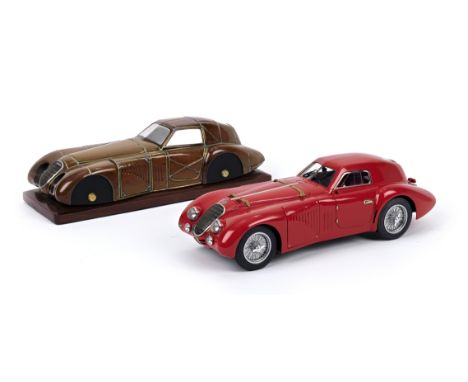 A 1:15 scale model of a 1938 2.9 Alfa Romeo Le Mans Coupe and Master Pattern, by Gerald Wingrove,finely detailed scratch-buil