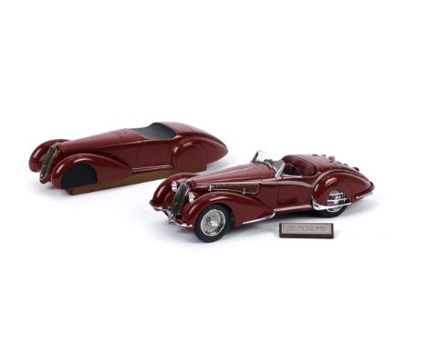 A 1:15 scale model of a 1938 Alfa Romeo 8C 2900 Touring Spider and Master Pattern, by Gerald Wingrove,finely detailed scratch